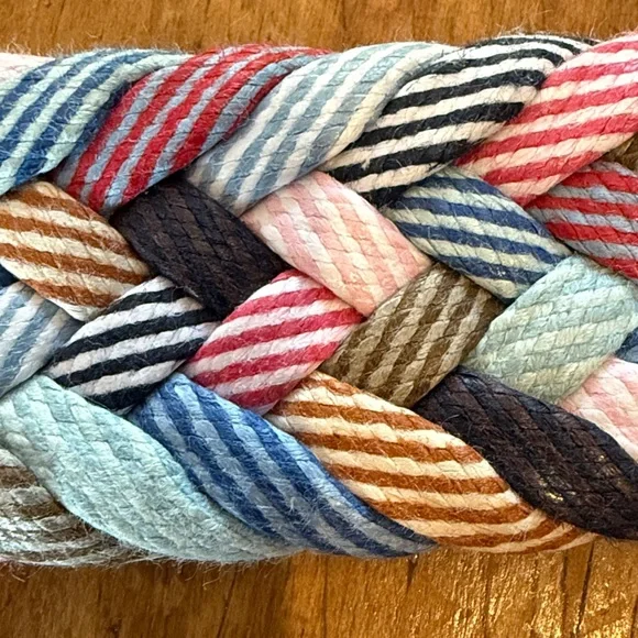 Peter Millar braided cotton/leather belt made in Italy